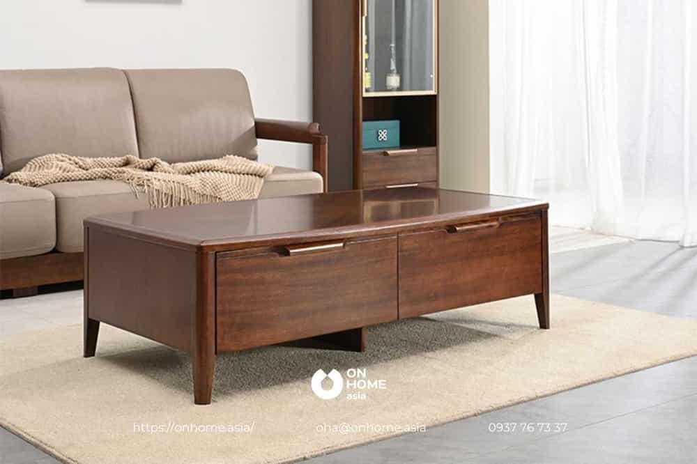 Mẫu bàn sofa gỗ Óc Chó hiện đại, đẹp