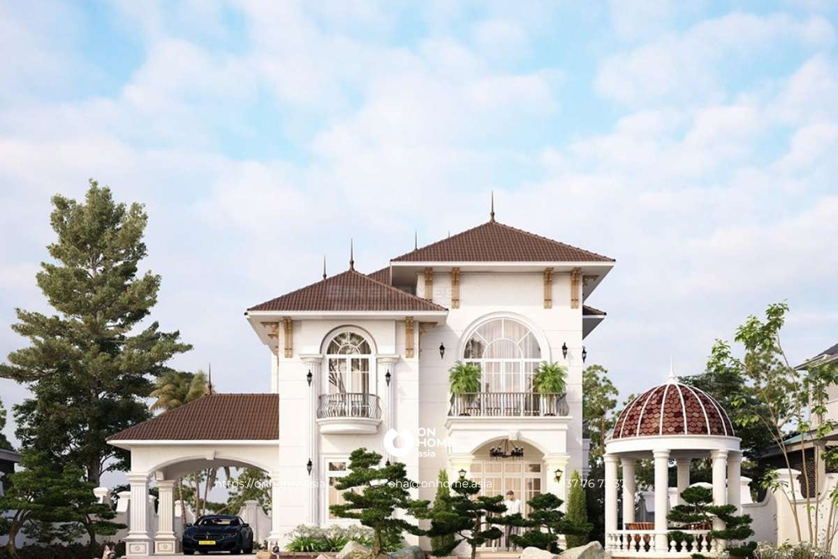 Mẫu nhà biệt thự 2 tầng mái Nhật đẹp