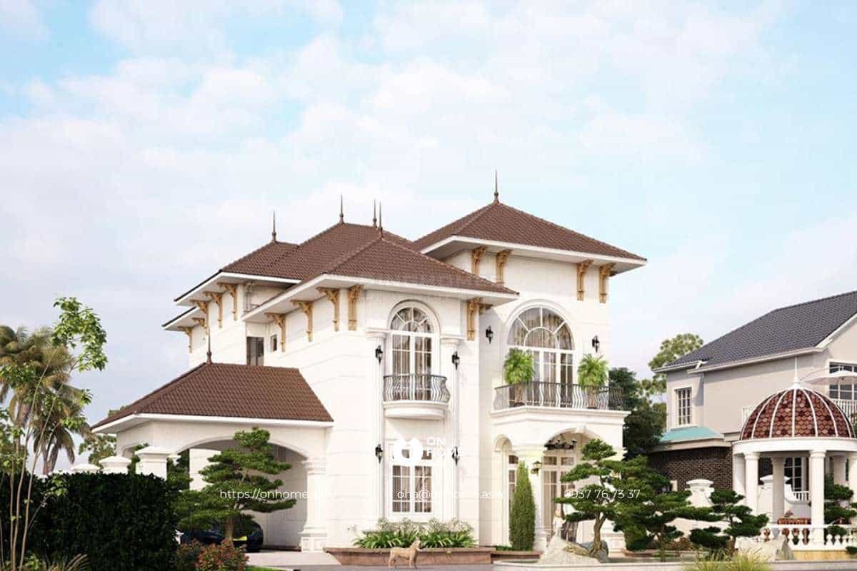 Mẫu biệt thự vườn 3 tầng mái Thái đẹp