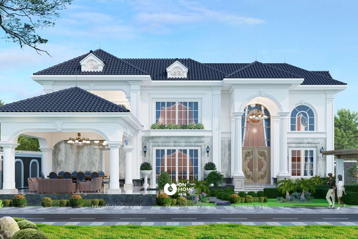 Thiết kế biệt thự hiện đại 2 tầng