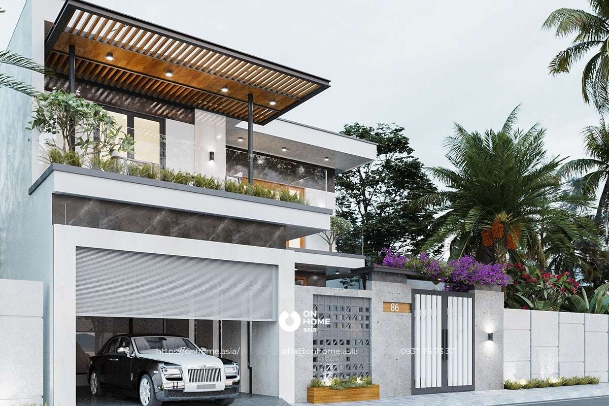 Mẫu biệt thự 2 tầng kiểu Pháp đẹp