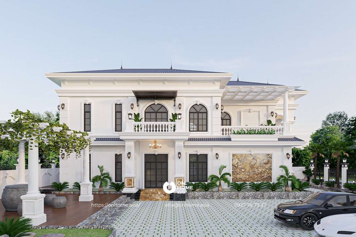 Thiết kế biệt thự 2 tầng Tân Cổ Điển 