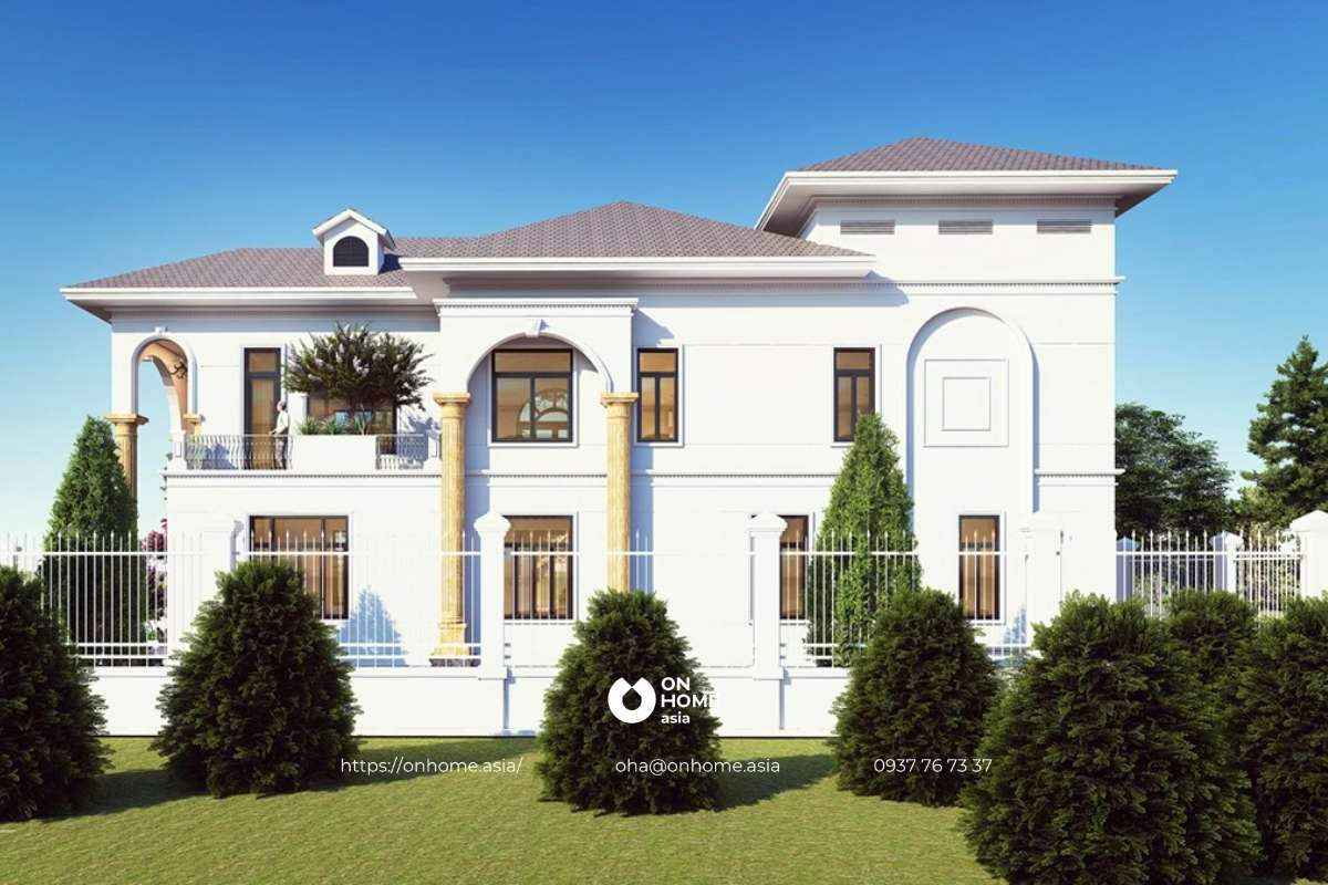 Biệt thự 2 tầng hiện đại mái Nhật ấn tượng