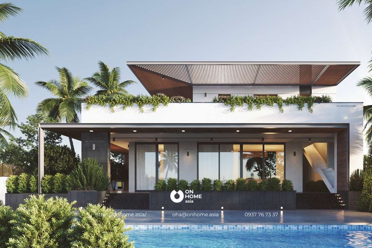 Thiết kế biệt thự sân vườn 2 tầng sang chảnh