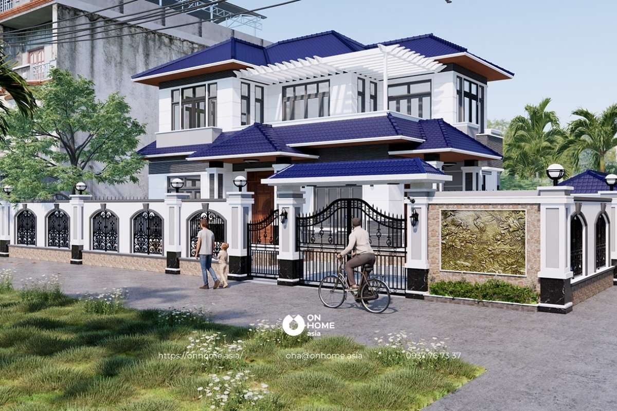 Mẫu thiết kế biệt thự 2 tầng phong cách Pháp ấn tượng