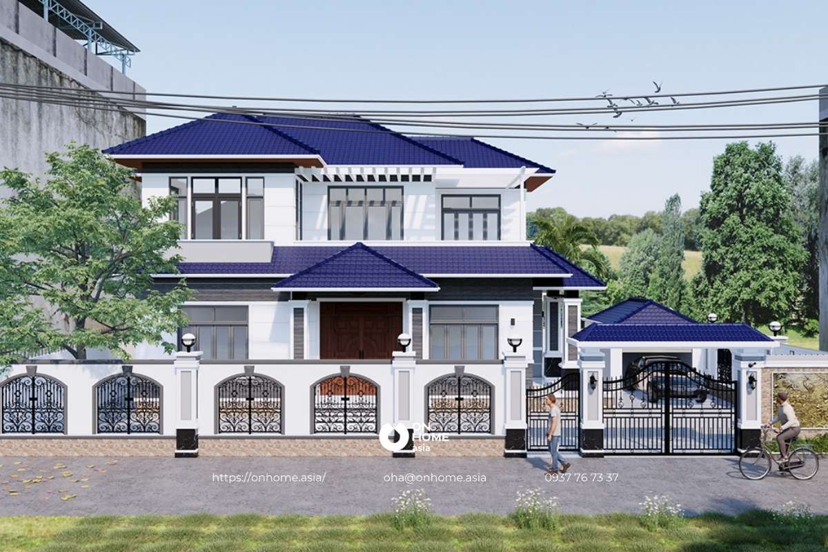 Thiết kế biệt thự 2 tầng Tân Cổ Điển 