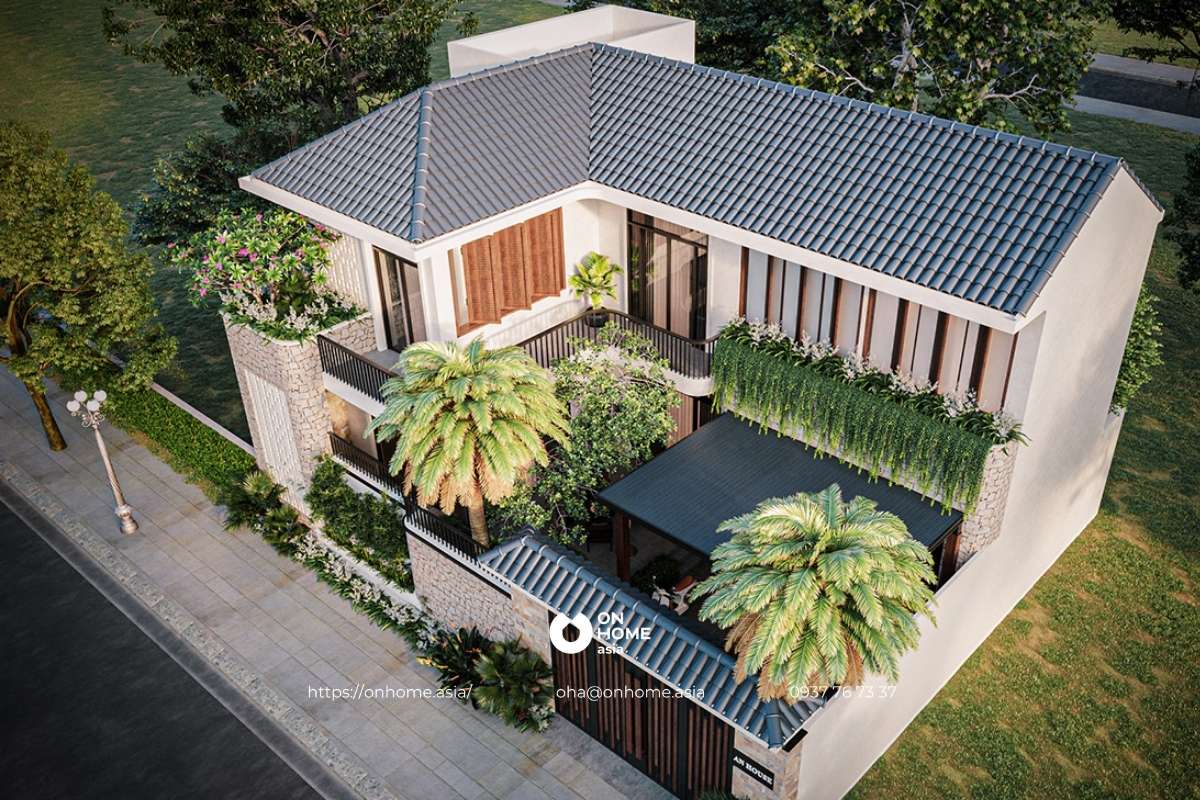 Thiết kế biệt thự 2 tầng sân vườn sang chảnh 