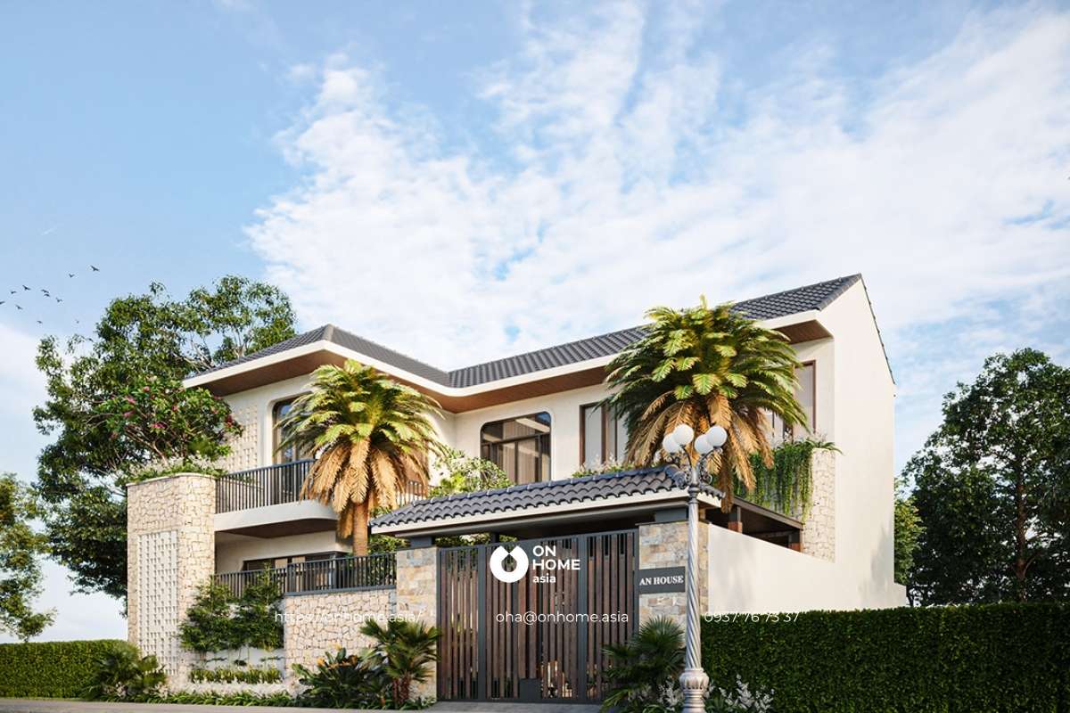 Thiết kế biệt thự 2 tầng sân vườn 2 tỷ đồng