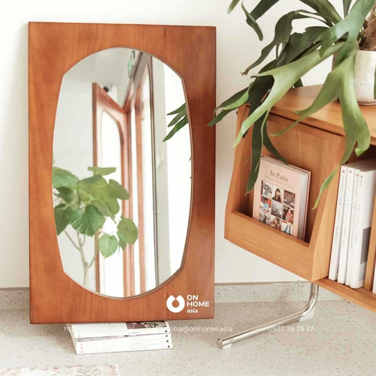 Gương bàn trang điểm soi toàn thân khung gỗ