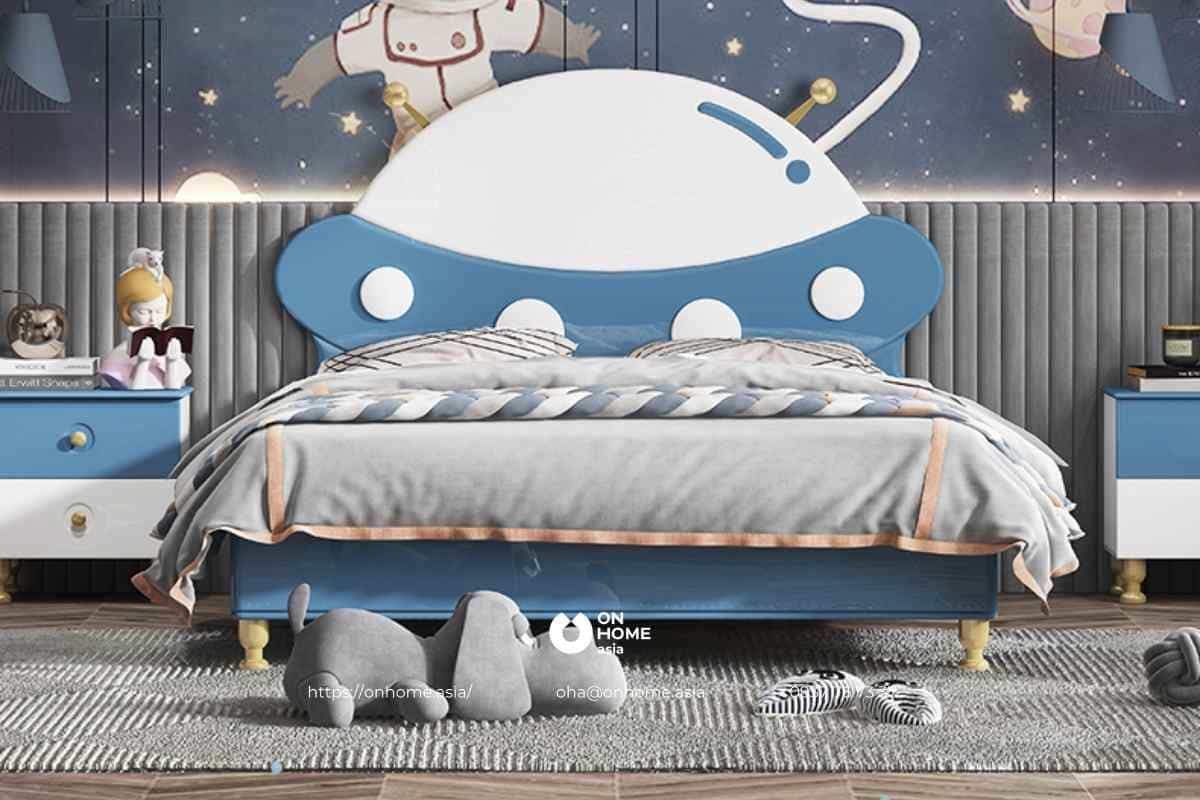 Giường cho bé trai hình tàu du hình vũ trụ đẹp