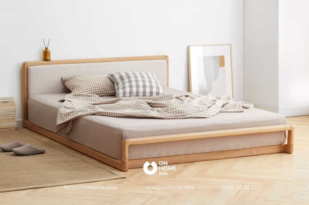 Giường ngủ thấp bằng gỗ đơn giản