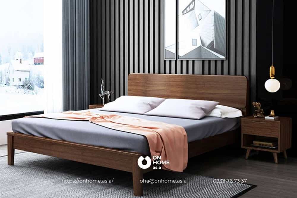 Giường ngủ bằng gỗ Óc Chó cao cấp