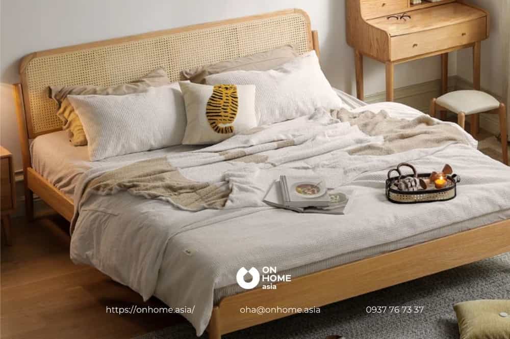 Giường ngủ gỗ Sồi hiện đại