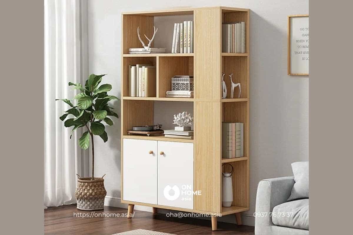 Tủ sách thông minh bằng gỗ công nghiệp hiện đại đơn giản