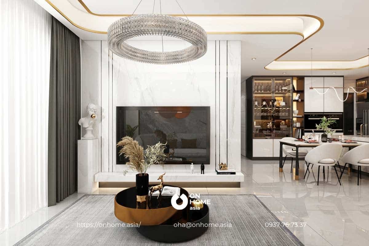 Thiết kế kệ tivi treo tường hiện đại