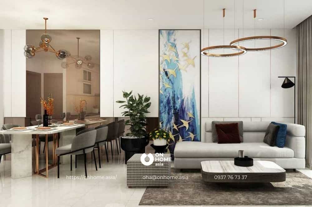 Thiết kế nội thất phòng khách căn hộ Minh Quốc Plaza 