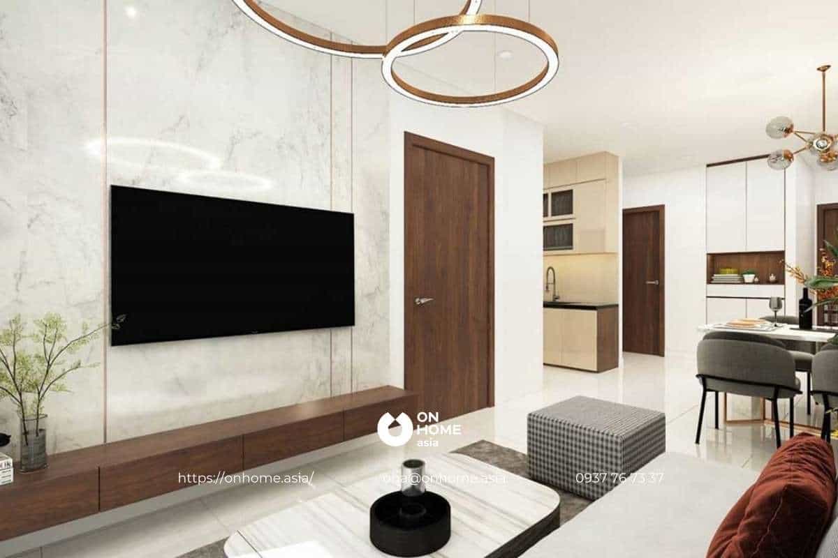 Thiết kế nội thất phòng khách căn hộ Minh Quốc Plaza đẹp