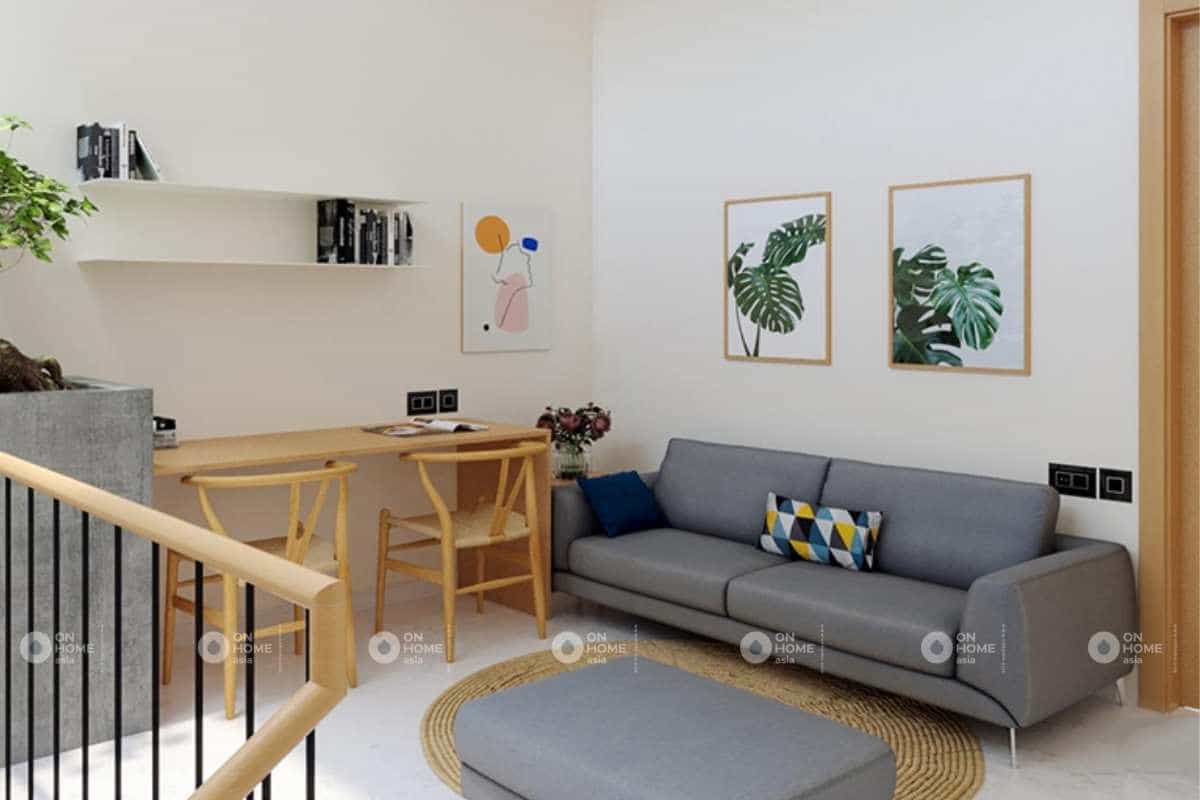 Không gian làm việc riêng tư trong thiết kế nội thất nhà phố 50m2