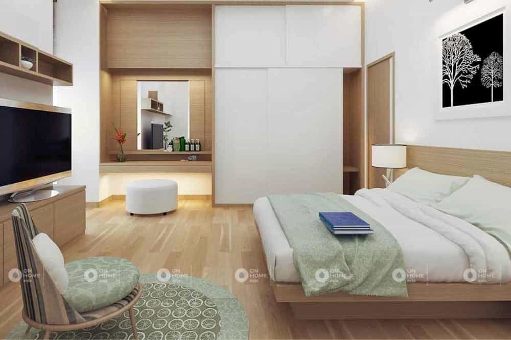 Nội thất phòng ngủ master của mẫu thiết kế nội thất nhà phố 90m2
