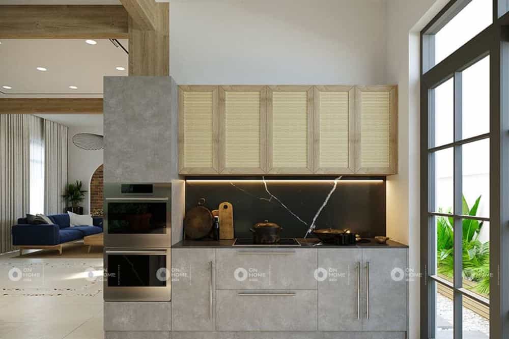 Phòng bếp được thiết kế đơn giản