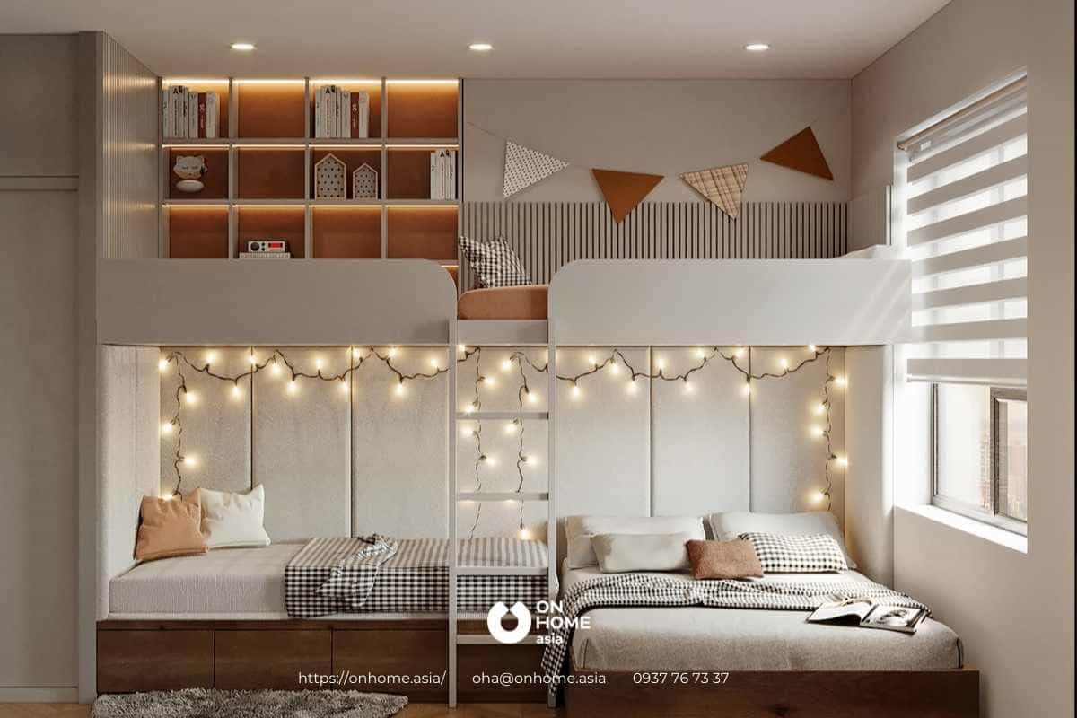 Thiết kế giường tầng đơn giản, đẹp