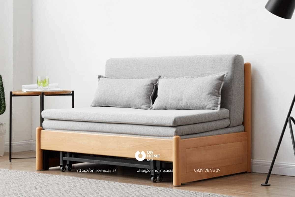 Sofa bed bằng gỗ nhỏ gọn