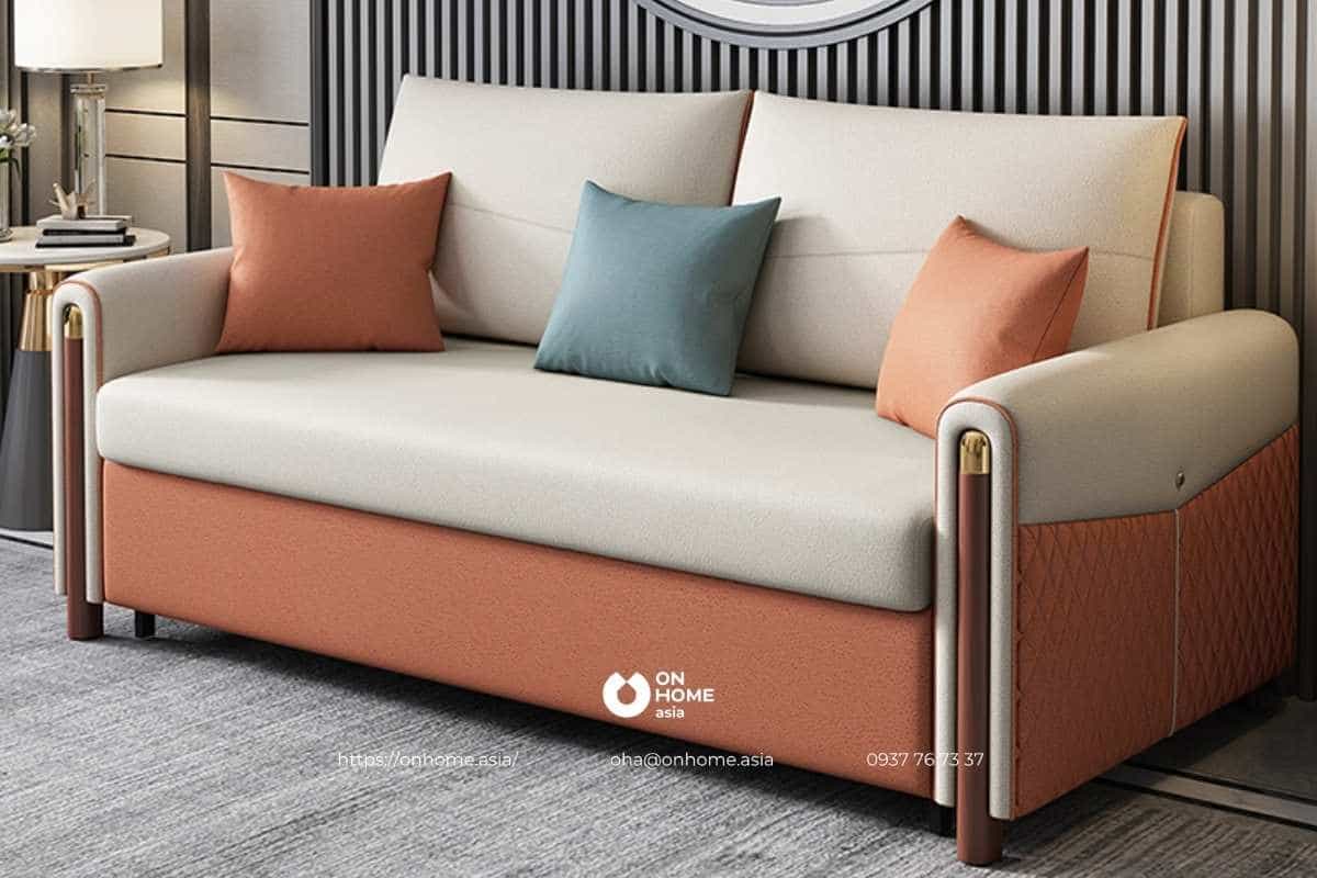 Sofa bed da màu cam đẹp