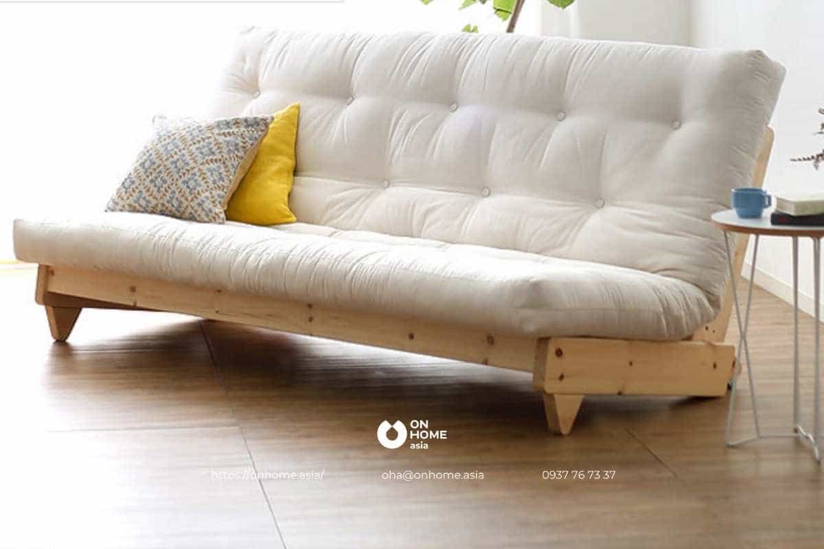Sofa giường bệt khung gỗ sồi