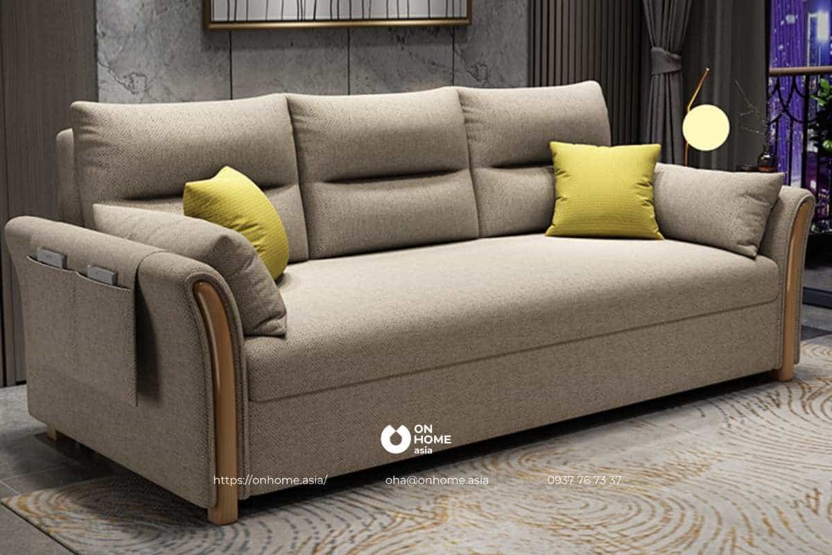 Ghế sofa giường thông minh màu ghi hiện đại