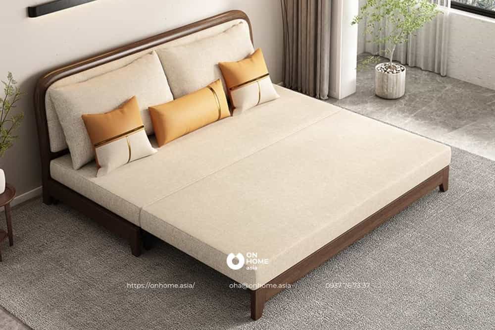 Sofa giường gỗ đơn giản mà đẹp
