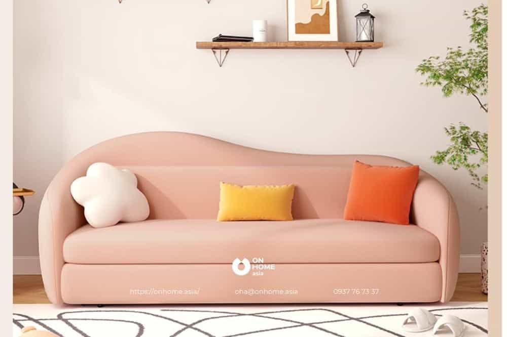 Giường sofa đẹp với màu hồng tinh tế