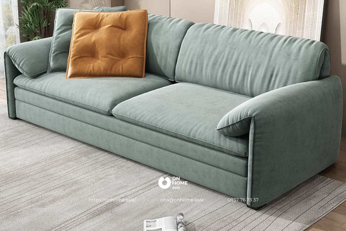 Sofa giường nỉ màu xanh đẹp