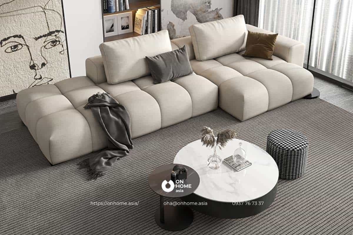 Sofa nỉ chân thấp sang trọng