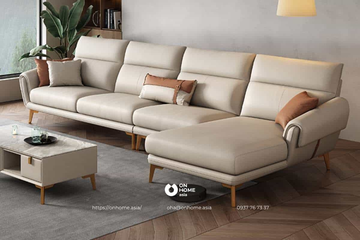 Ghế sofa chữ L bằng da cao cấp