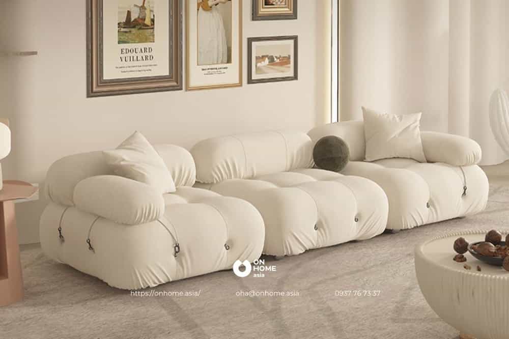 Ghế sofa bệt màu trắng thanh lịch