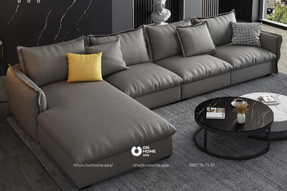 Sofa phòng khách màu xám cao cấp nhập khẩu