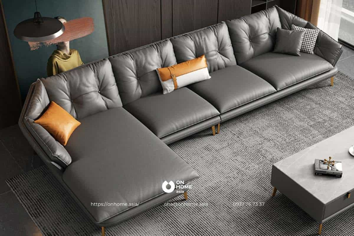 Sofa góc nỉ da cao cấp