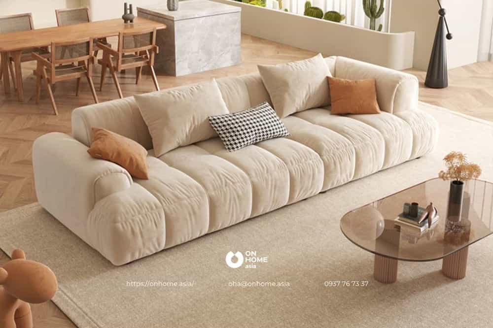 Sofa gầm thấp chất nỉ nhung mềm mại cao cấp