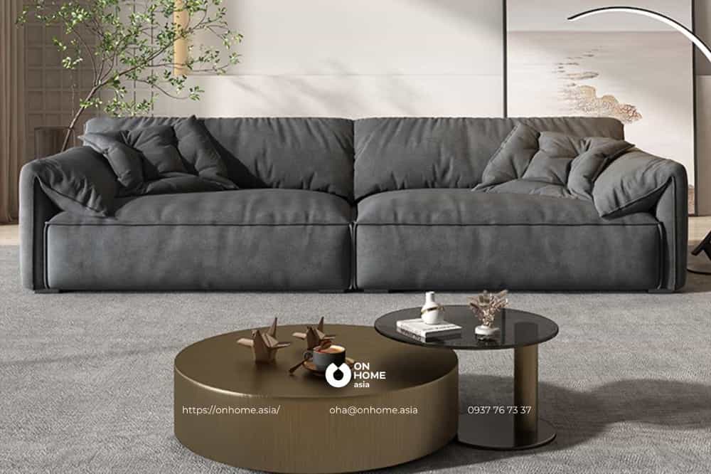 Sofa hiện đại màu đen gầm thấp