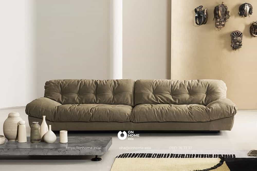 Sofa góc màu xanh rêu cuốn hút