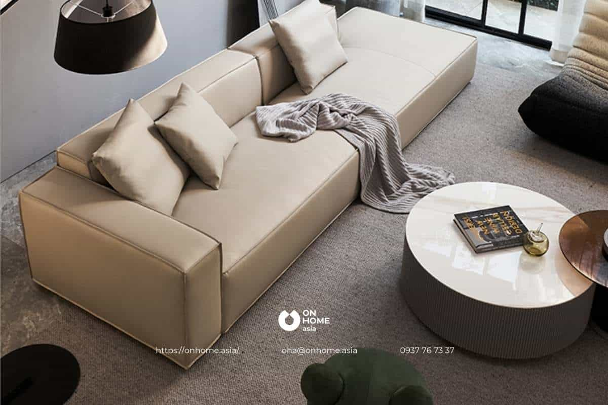 Sofa da đơn giản mà đẹp