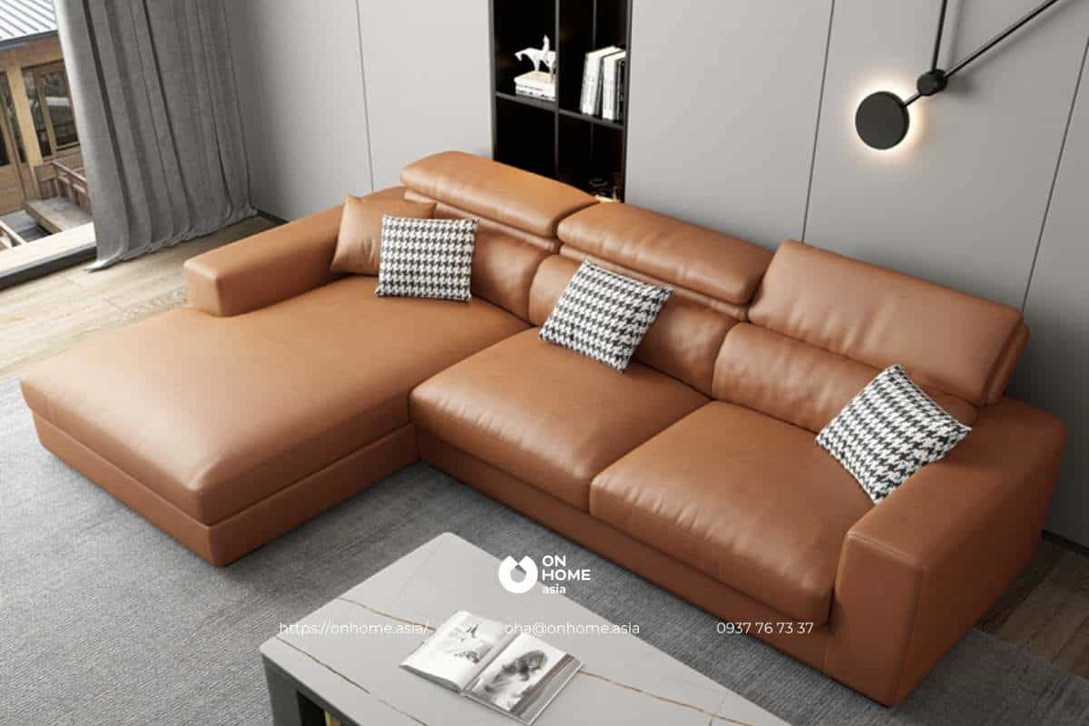 Ghế sofa da chữ L cao cấp, nhập khẩu