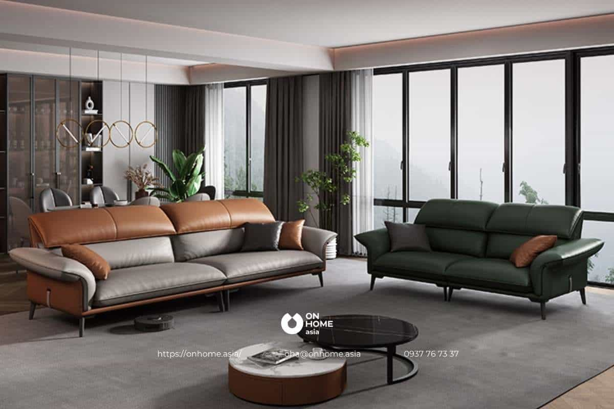 Bộ sofa da phòng khách cao cấp nhập khẩu