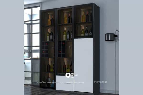 Tủ trang trí kết hợp tủ rượu hiện đại, đơn giản
