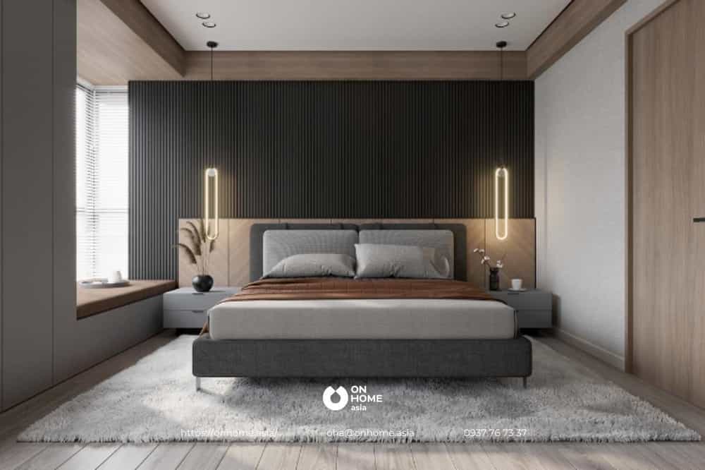 Thiết kế nội thất phòng ngủ ấm cúng, sang trọng với gam màu trung tính