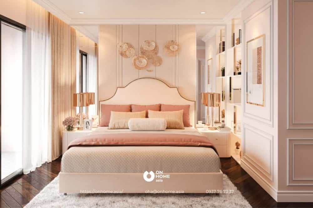 Thiết kế phòng ngủ nhỏ với gam màu hồng nữ tính