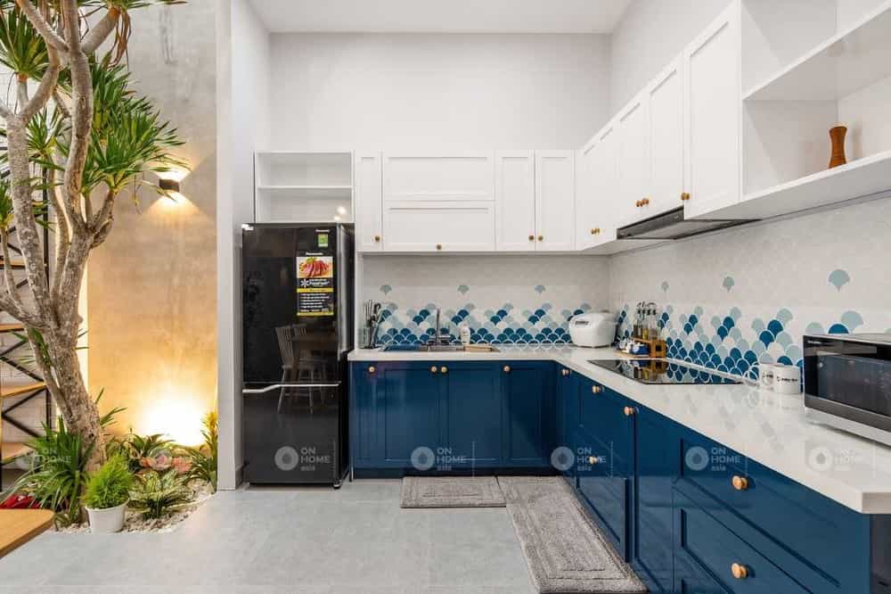 Thiết kế nội thất nhà phố 30m2 với phòng bếp hiện đại