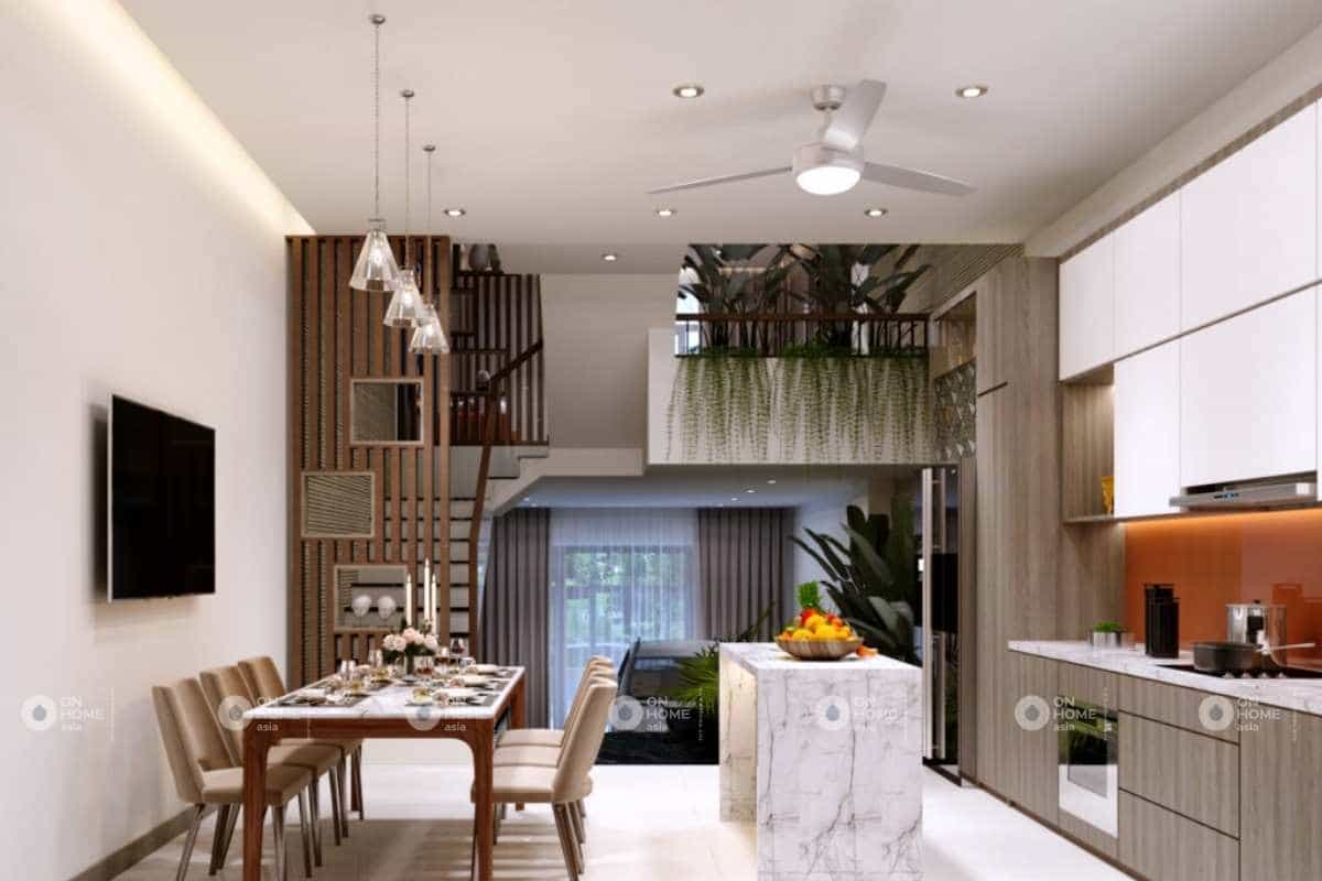 Không gian bếp sang trọng với đầy đủ tiện nghi