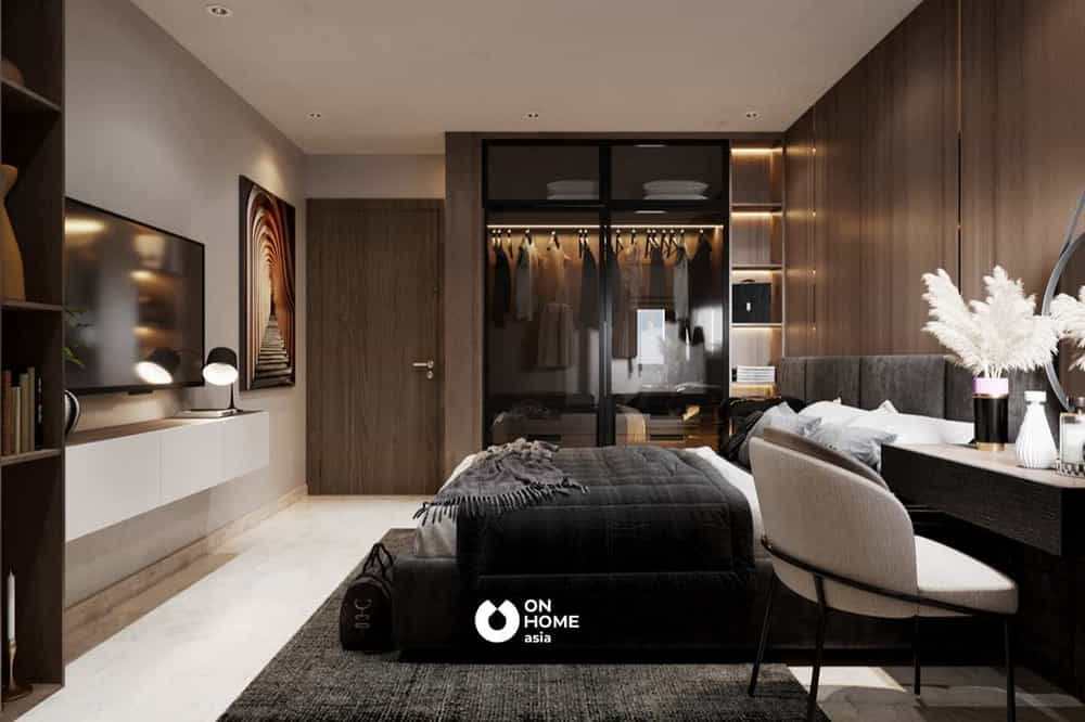 Phòng ngủ nên được thiết kế yên tĩnh nhằm mang lại cảm giác ấm cúng, thoải mái cho gia chủ
