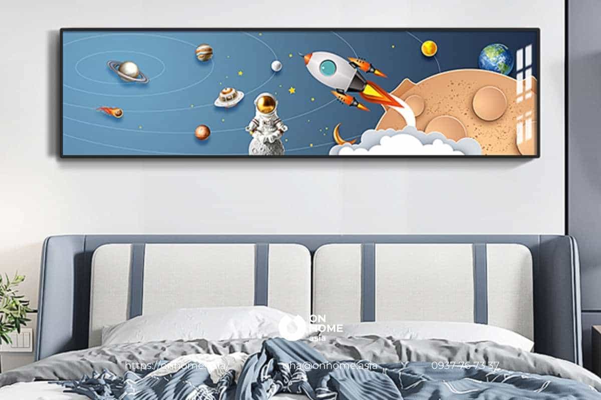Tranh treo tường đầu giường ngủ chủ đề khám phá vũ trụ